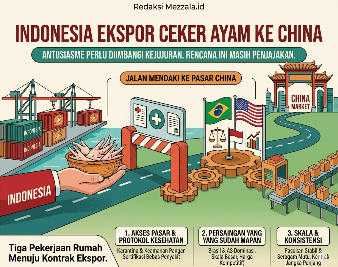 Redaksi Mezzala.id - Indonesia Ekspor Ceker Ayam ke China