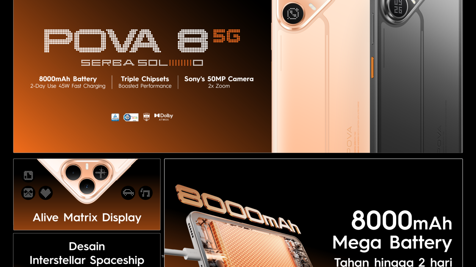 Redaksi Mezzala.id - Spesifikasi Tecno Pova 8 5G - Harga Tecno Pova 8 5G 2026