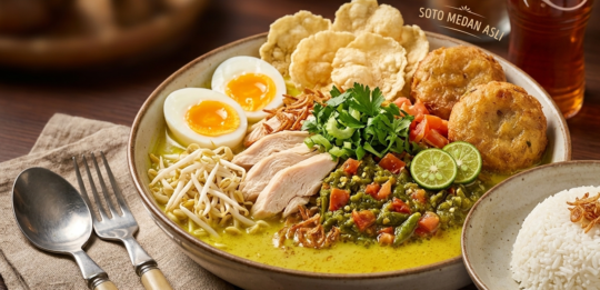 Macam Soto Indonesia - Resep Soto Medan Kuah Kuning Kuah Santan Lengkap Perkedel Kentang dan Emping - Media Digital Mezzala.id